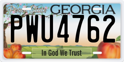 GA license plate PWU4762
