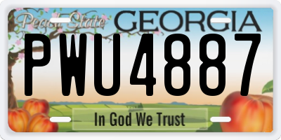 GA license plate PWU4887
