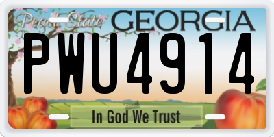 GA license plate PWU4914