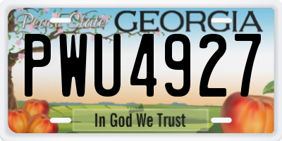 GA license plate PWU4927