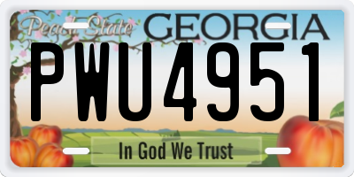 GA license plate PWU4951