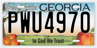 GA license plate PWU4970