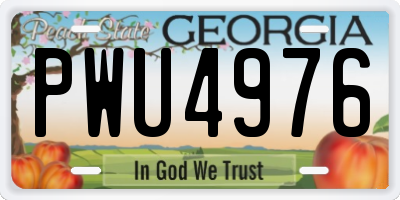 GA license plate PWU4976