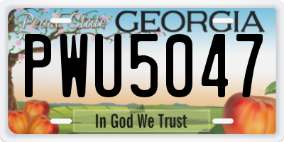 GA license plate PWU5047