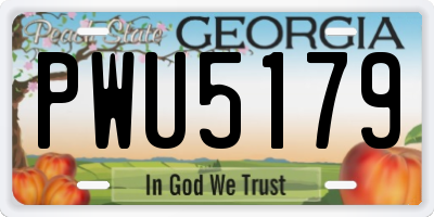 GA license plate PWU5179