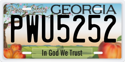 GA license plate PWU5252