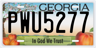 GA license plate PWU5277