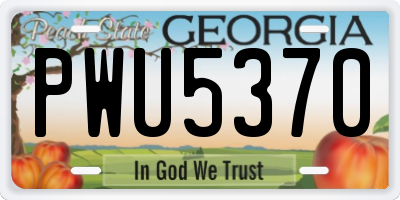 GA license plate PWU5370