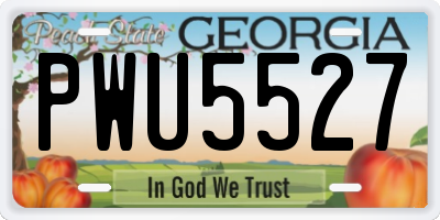 GA license plate PWU5527