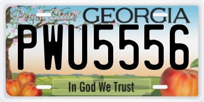GA license plate PWU5556