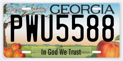 GA license plate PWU5588