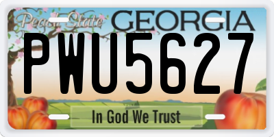 GA license plate PWU5627