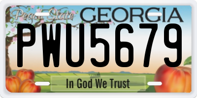 GA license plate PWU5679