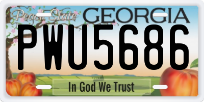 GA license plate PWU5686