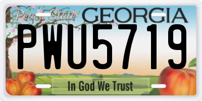 GA license plate PWU5719