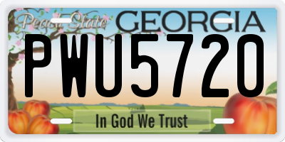 GA license plate PWU5720