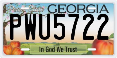 GA license plate PWU5722