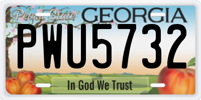 GA license plate PWU5732