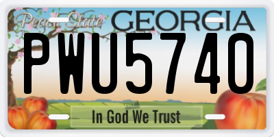 GA license plate PWU5740