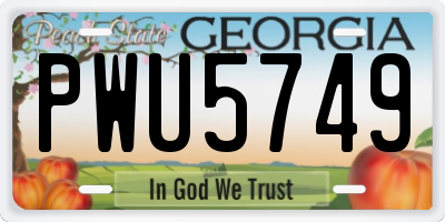 GA license plate PWU5749