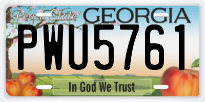 GA license plate PWU5761