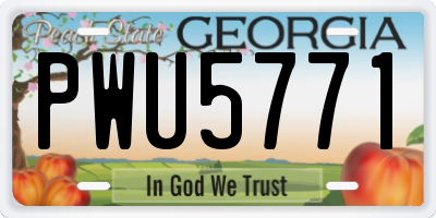 GA license plate PWU5771