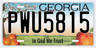 GA license plate PWU5815