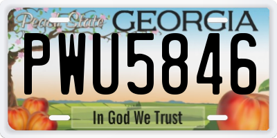 GA license plate PWU5846