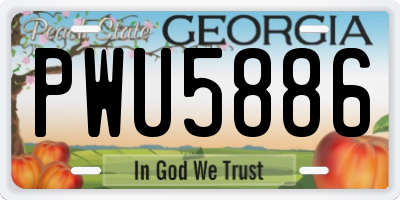 GA license plate PWU5886