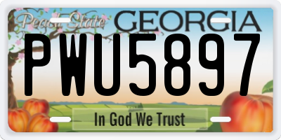 GA license plate PWU5897