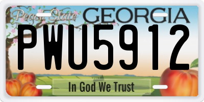 GA license plate PWU5912