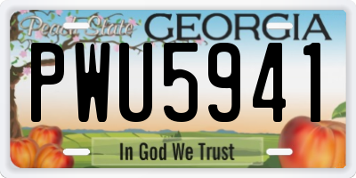 GA license plate PWU5941
