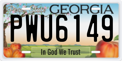 GA license plate PWU6149