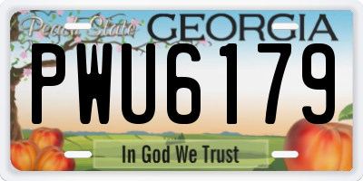 GA license plate PWU6179