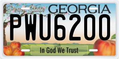 GA license plate PWU6200