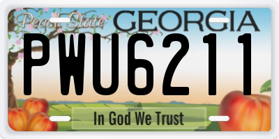 GA license plate PWU6211