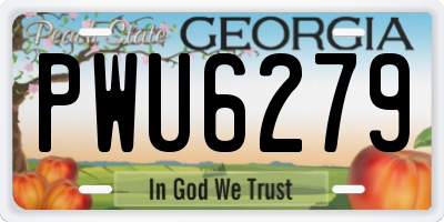 GA license plate PWU6279