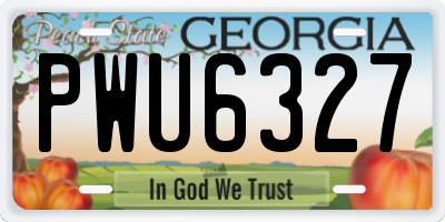 GA license plate PWU6327