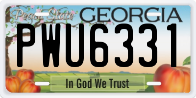GA license plate PWU6331