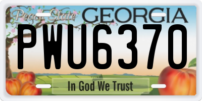 GA license plate PWU6370
