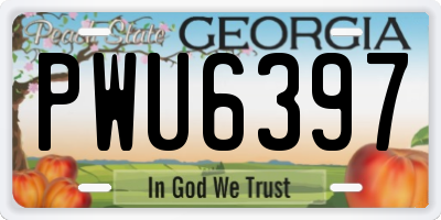 GA license plate PWU6397