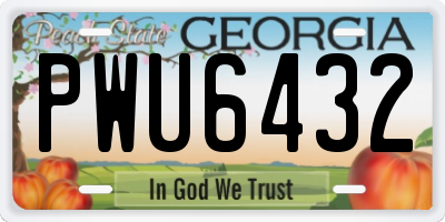 GA license plate PWU6432