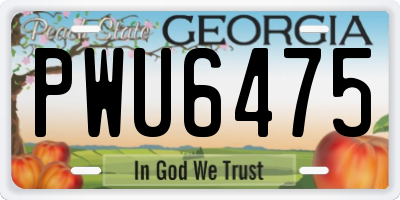 GA license plate PWU6475
