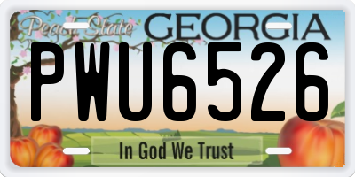 GA license plate PWU6526