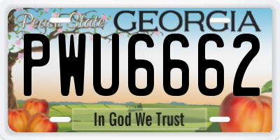 GA license plate PWU6662
