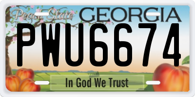 GA license plate PWU6674