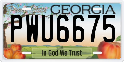 GA license plate PWU6675