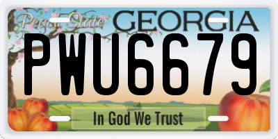GA license plate PWU6679