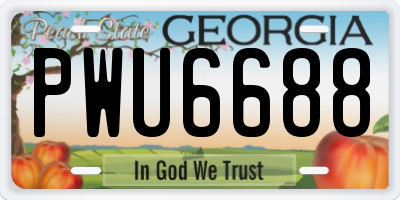 GA license plate PWU6688