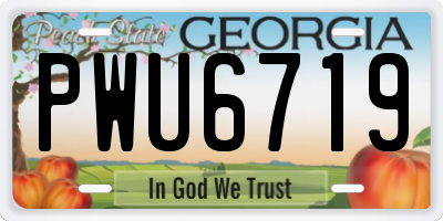 GA license plate PWU6719